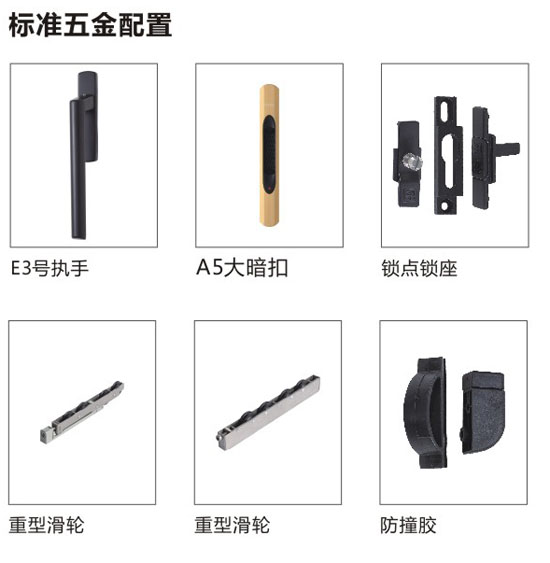 伊盾铝木门窗标准配置